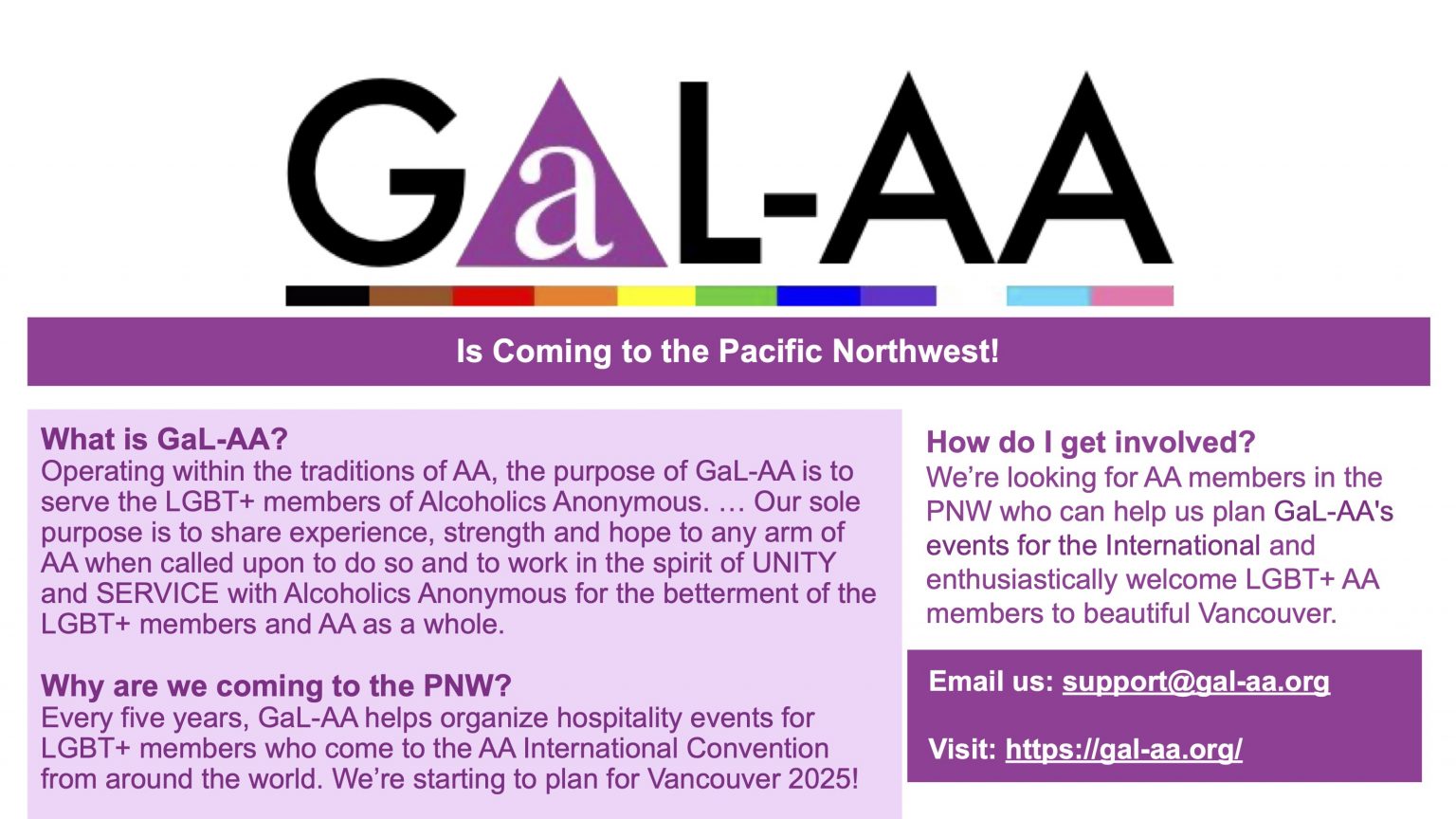 Help us get ready for the 2025 International Convention GaLAA